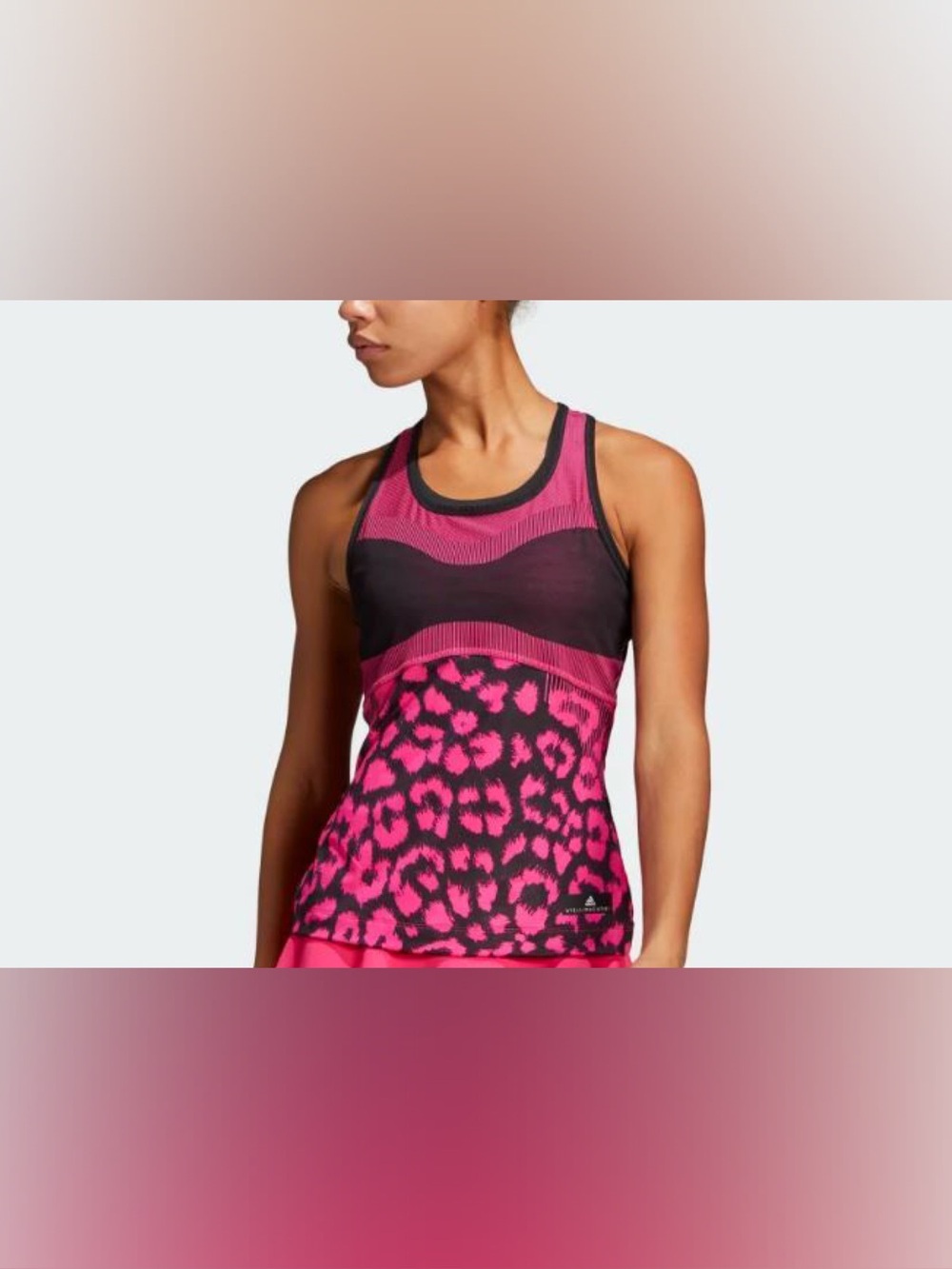 adidas by Stella McCartney Court Tank Top - Shock Pink/Black Size Medium